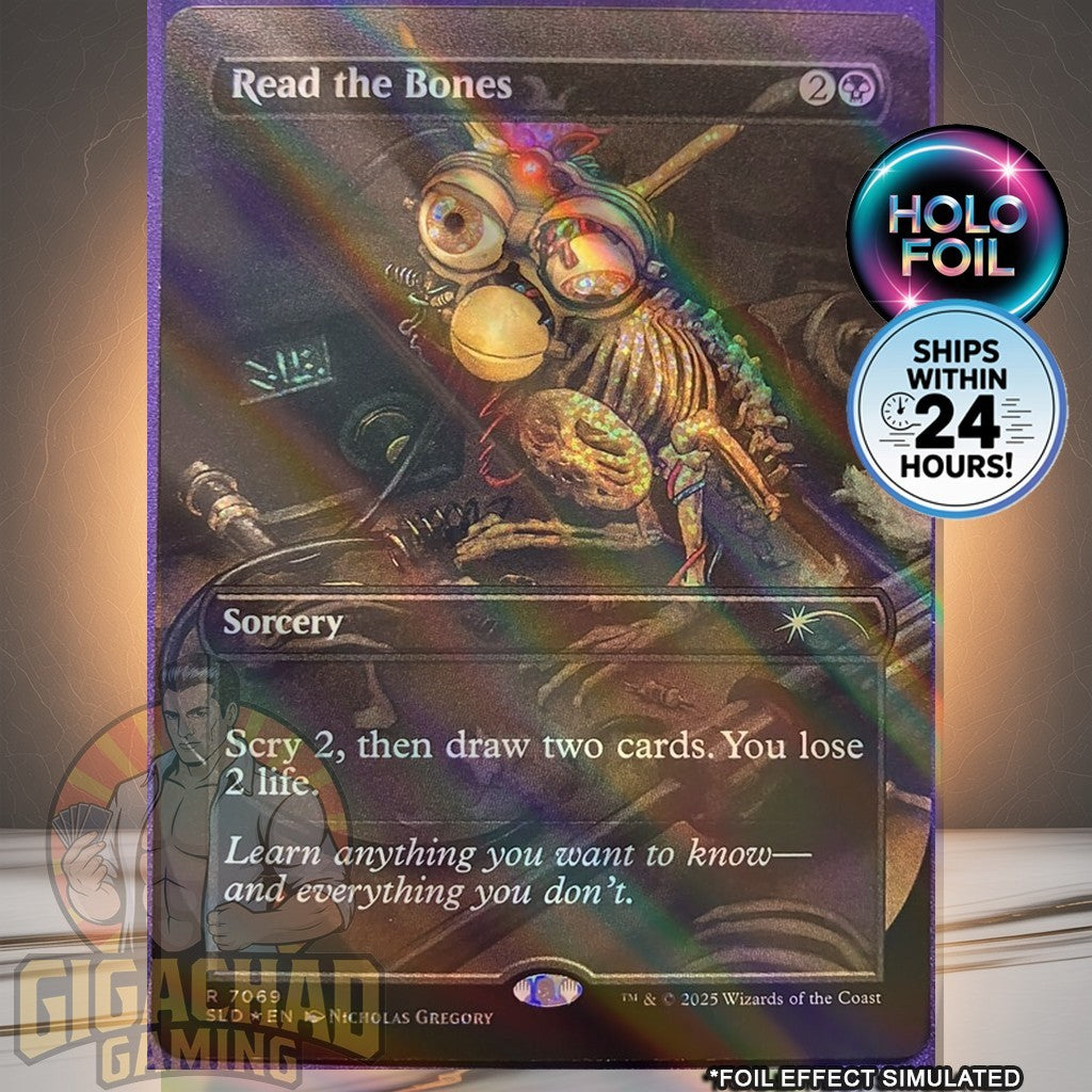 Read the Bones #7069 *RAINBOW FOIL* ( Kirby Secret Lair) MTG
