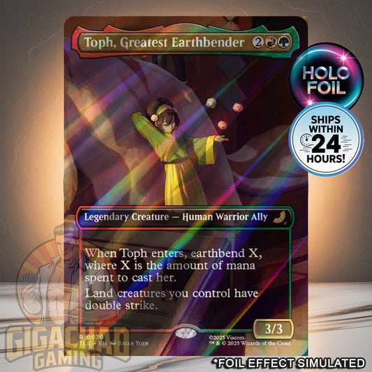 Toph, Greatest Earthbender w(Borderless)✨HOLO FOIL ✨ #70 - Avatar Eternal (TLE)