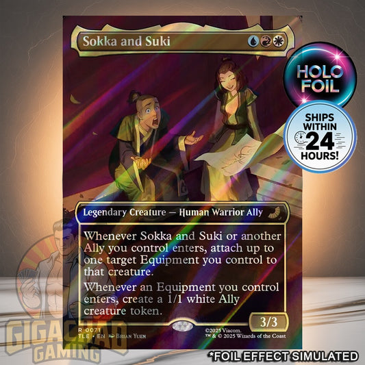 Sokka and Suki (Borderless)✨HOLO FOIL ✨ #71 - Avatar Eternal (TLE)