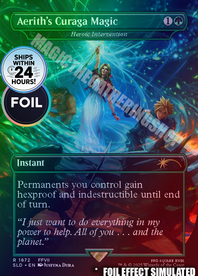 Aerith's Curaga Magic (Heroic Intervention) ✨FOIL ✨  (SLD) #1872 · Rare