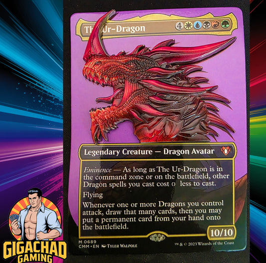 The Ur-Dragon Pin Borderless Mythic 0689 - Magic Con 2023 Barcelona ✨CHASE PIN HIT✨